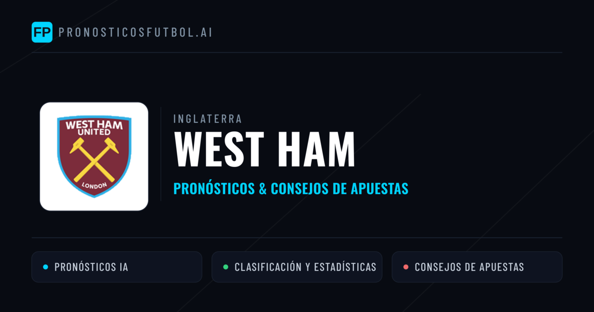 West Ham Pronósticos y estadísticas