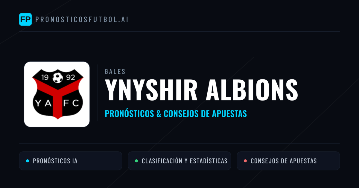 Ynyshir Albions Pronósticos y estadísticas